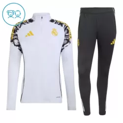 Real Madrid Sweat d'Entraînement Enfant 2026-27 Quart-Zip Blanche