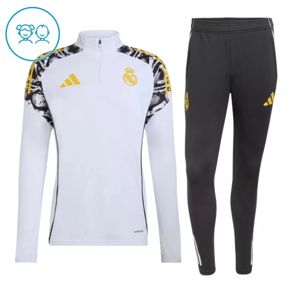 Real Madrid Sweat d'Entraînement Enfant 2026-27 Quart-Zip Blanche Real Madrid Sweat d'Entraînement Enfant 2026-27 Quart-Zip Blanche