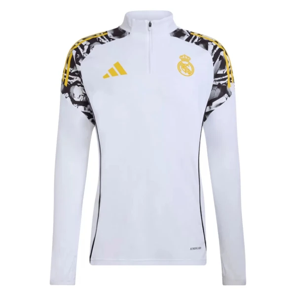 Real Madrid Sweat d'Entraînement Homme 2026-27 Quart-Zip Blanche