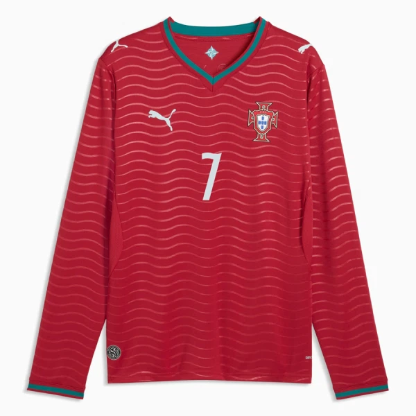 Maillot Manches Longues Portugal Ronaldo 7 Homme Domicile Coupe du Monde 2026