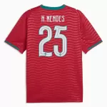 Maillot Portugal Nuno Mendes 25 Homme Domicile Coupe du Monde 2026