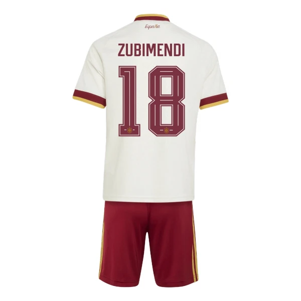 Maillot Espagne Zubimendi 18 Enfant Extérieur Coupe du Monde 2026