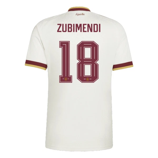 Maillot Espagne Zubimendi 18 Homme Extérieur Coupe du Monde 2026