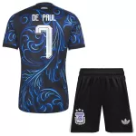 Maillot Argentine De Paul 7 Enfant Extérieur Coupe du Monde 2026