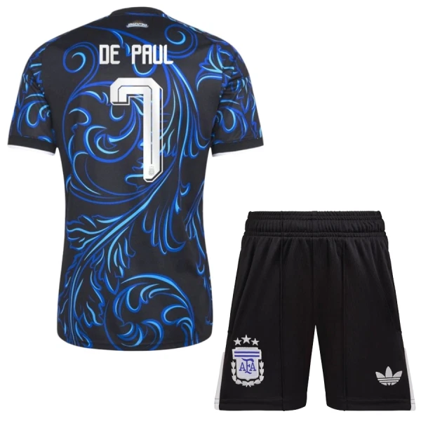 Maillot Argentine De Paul 7 Enfant Extérieur Coupe du Monde 2026