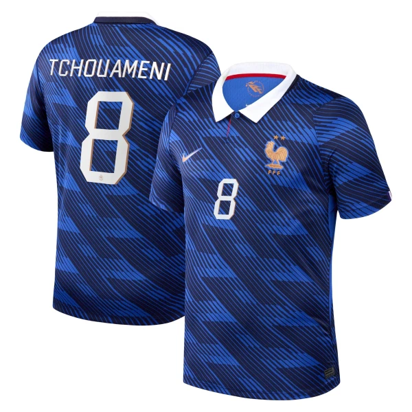 Maillot France Tchouameni 8 Homme Domicile Coupe du Monde 2026