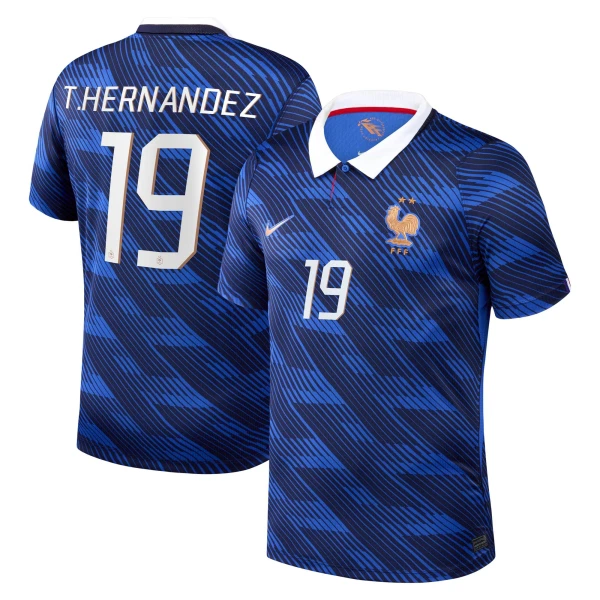 Maillot France Theo Hernandez 19 Homme Domicile Coupe du Monde 2026