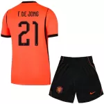 Maillot Pays-Bas Frenkie de Jong 21 Enfant Domicile Coupe du Monde 2026