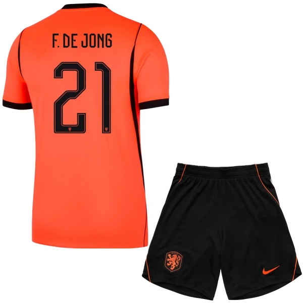 Maillot Pays-Bas Frenkie de Jong 21 Enfant Domicile Coupe du Monde 2026