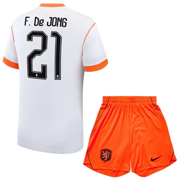 Maillot Pays-Bas Frenkie de Jong 21 Enfant Extérieur Coupe du Monde 2026