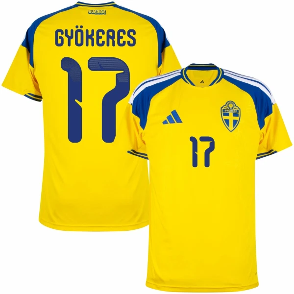 Maillot Suède Gyokeres 17 Homme Domicile Coupe du Monde 2026