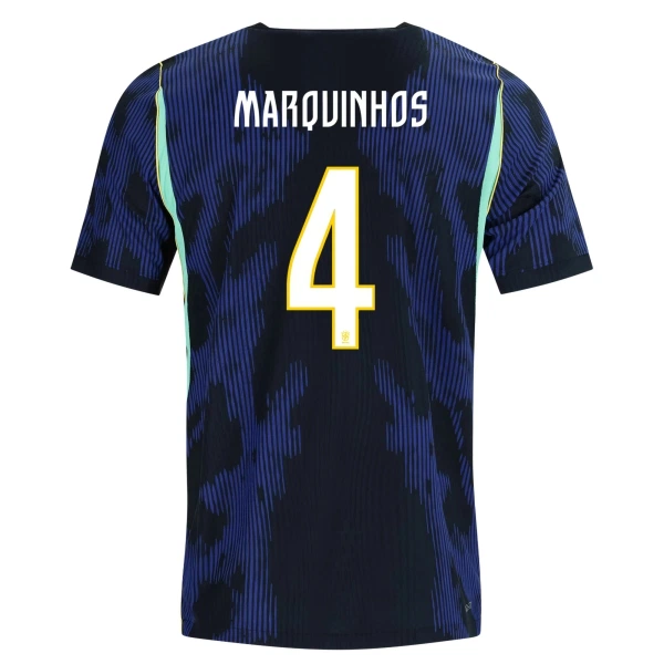 Maillot Brésil Marquinhos 4 Homme Extérieur Coupe du Monde 2026