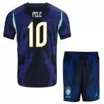 Maillot Brésil Pele 10 Enfant Extérieur Coupe du Monde 2026