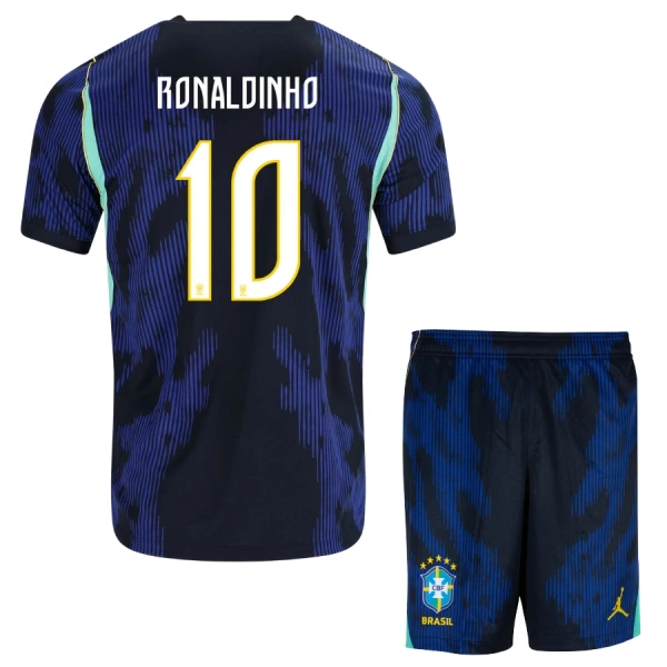 Maillot Brésil Ronaldinho 10 Enfant Extérieur Coupe du Monde 2026