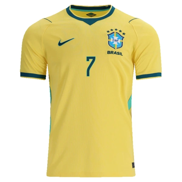Maillot Brésil Vini JR. 7 Homme Domicile Coupe du Monde 2026