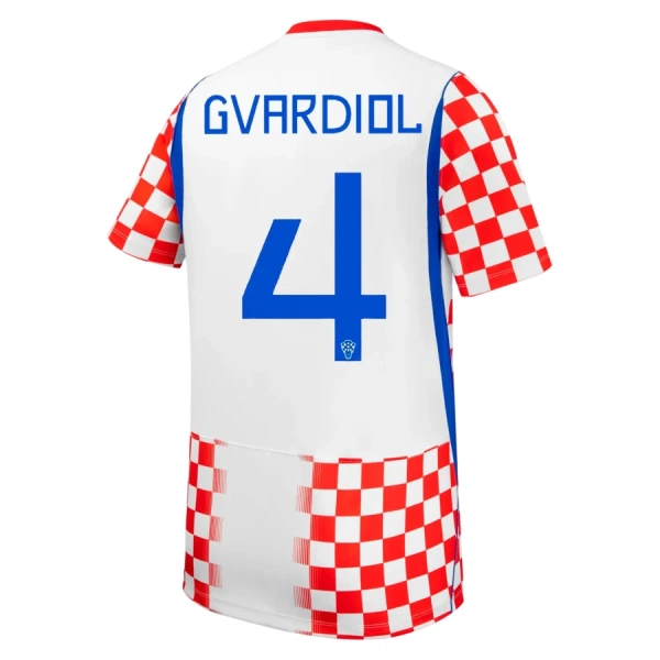Maillot Croatie Gvardiol 4 Enfant Domicile Coupe du Monde 2026