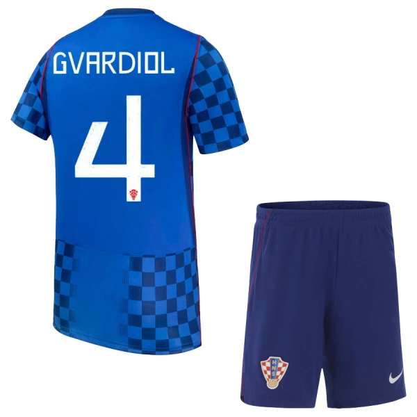 Maillot Croatie Gvardiol 4 Enfant Extérieur Coupe du Monde 2026