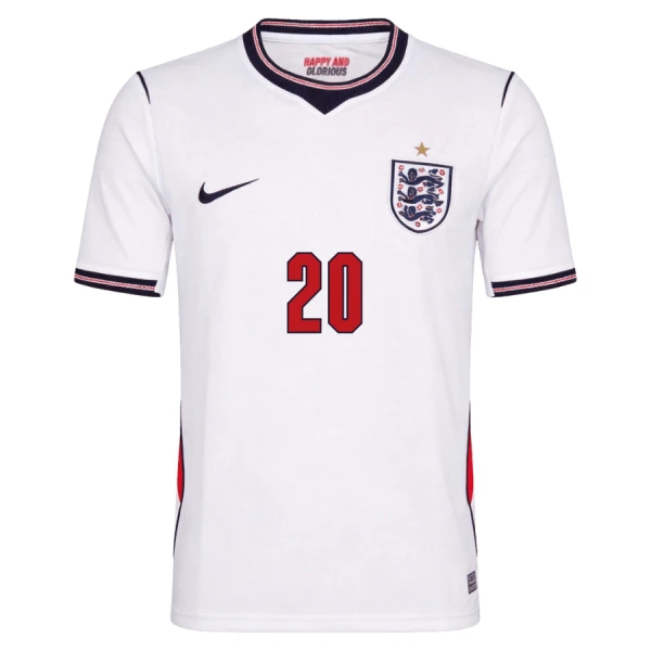 Maillot Angleterre Palmer 20 Homme Domicile Coupe du Monde 2026