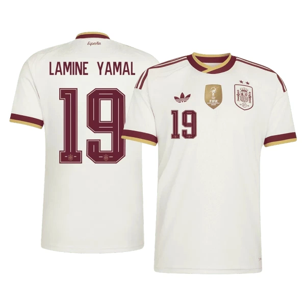 Maillot Espagne 2 Stars Lamine Yamal 19 Homme Extérieur Coupe du Monde 2026 Maillot Espagne 2 Stars Lamine Yamal 19 Homme Extérieur Coupe du Monde 2026