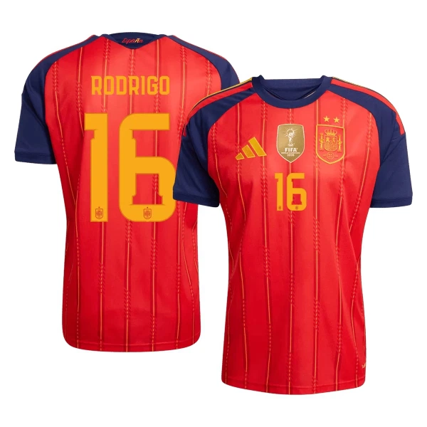 Maillot Espagne 2 Stars Rodrigo 16 Homme Domicile Coupe du Monde 2026 Maillot Espagne 2 Stars Rodrigo 16 Homme Domicile Coupe du Monde 2026