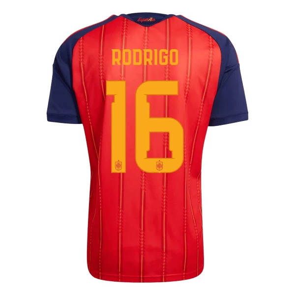 Maillot Espagne 2 Stars Rodrigo 16 Homme Domicile Coupe du Monde 2026
