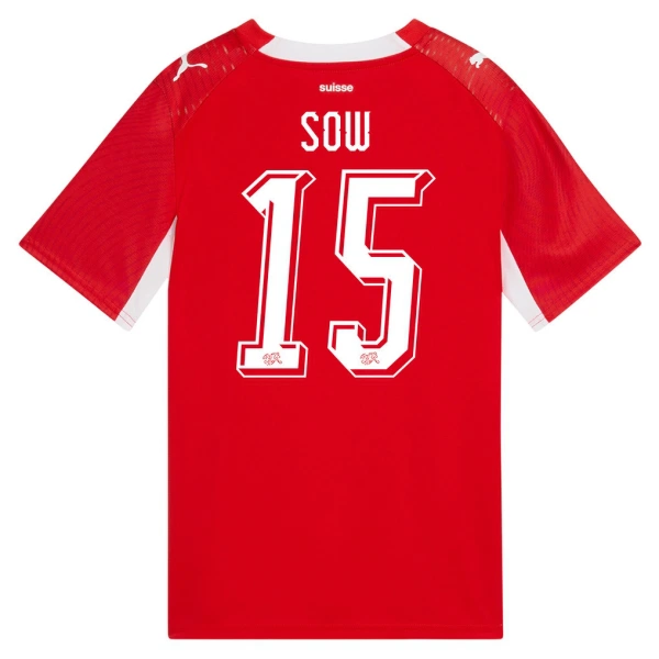Maillot Suisse Djibril Sow 15 Homme Domicile Coupe du Monde 2026 Maillot Suisse Djibril Sow 15 Homme Domicile Coupe du Monde 2026