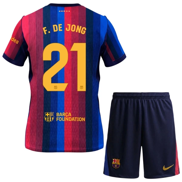 Maillot FC Barcelone Frenkie de Jong 21 Enfant Domicile 2026-27