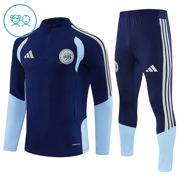 Ajax Amsterdam Sweat d'Entraînement Enfant 2026-27 Quart-Zip Bleue Ajax Amsterdam Sweat d'Entraînement Enfant 2026-27 Quart-Zip Bleue