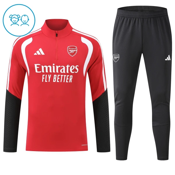 Arsenal Sweat d'Entraînement Enfant 2026-27 Quart-Zip Rouge Arsenal Sweat d'Entraînement Enfant 2026-27 Quart-Zip Rouge