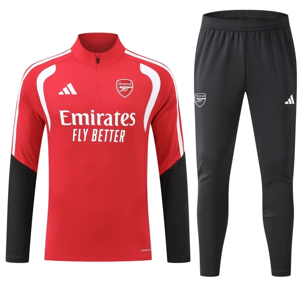 Arsenal Sweat d'Entraînement Homme 2026-27 Quart-Zip Rouge