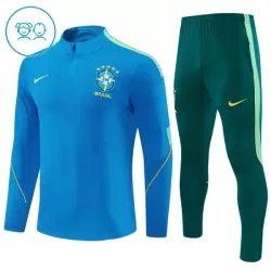 Brésil Sweat d'Entraînement Enfant 2026-27 Quart-Zip Bleue Brésil Sweat d'Entraînement Enfant 2026-27 Quart-Zip Bleue