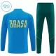 Brésil Sweat d'Entraînement Enfant 2026-27 Quart-Zip Bleue