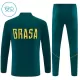 Brésil Sweat d'Entraînement Enfant 2026-27 Quart-Zip Verte