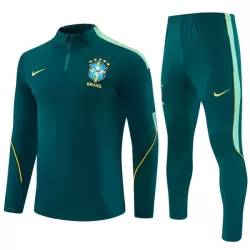 Brésil Sweat d'Entraînement Homme 2026-27 Quart-Zip Verte Brésil Sweat d'Entraînement Homme 2026-27 Quart-Zip Verte