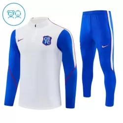 Chelsea Sweat d'Entraînement Enfant 2026-27 Quart-Zip Blanche Chelsea Sweat d'Entraînement Enfant 2026-27 Quart-Zip Blanche
