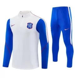 Chelsea Sweat d'Entraînement Homme 2026-27 Quart-Zip Blanche Chelsea Sweat d'Entraînement Homme 2026-27 Quart-Zip Blanche