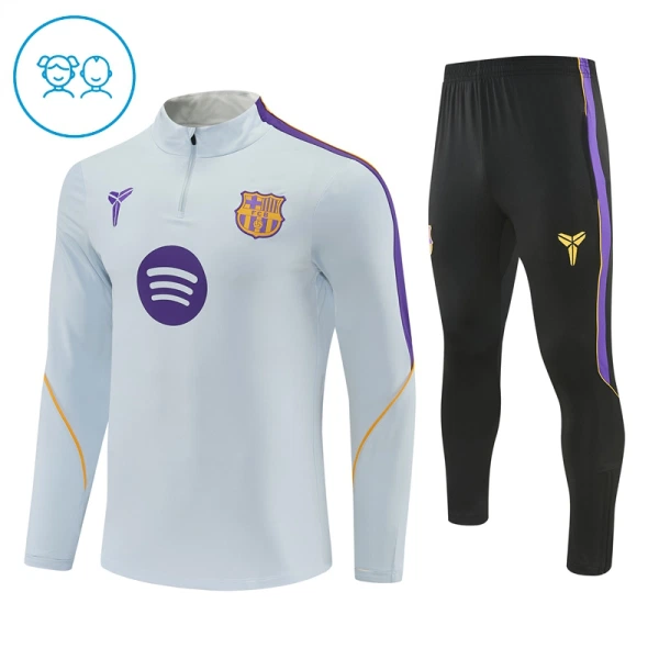 FC Barcelone Sweat d'Entraînement Enfant 2026-27 Quart-Zip Blanche FC Barcelone Sweat d'Entraînement Enfant 2026-27 Quart-Zip Blanche