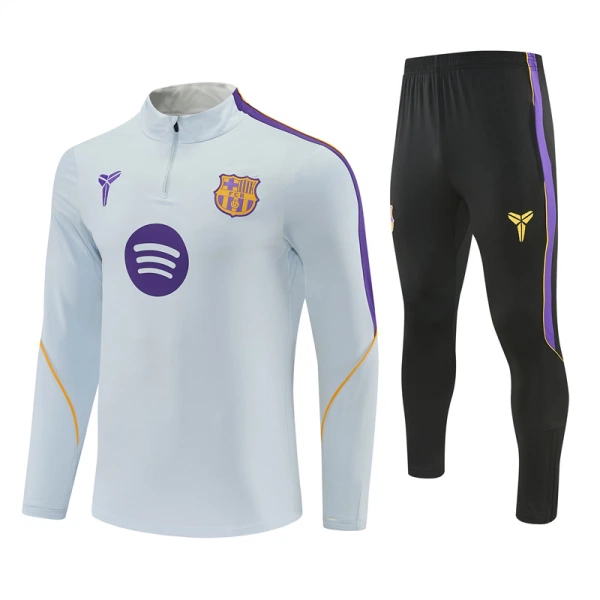 FC Barcelone Sweat d'Entraînement Homme 2026-27 Quart-Zip Blanche FC Barcelone Sweat d'Entraînement Homme 2026-27 Quart-Zip Blanche