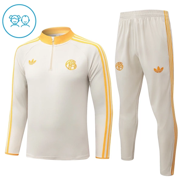 FC Bayern Munich Sweat d'Entraînement Enfant 2026-27 Quart-Zip Blanche FC Bayern Munich Sweat d'Entraînement Enfant 2026-27 Quart-Zip Blanche