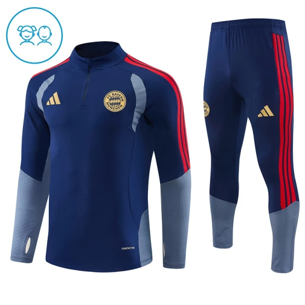 FC Bayern Munich Sweat d'Entraînement Enfant 2026-27 Quart-Zip Bleue