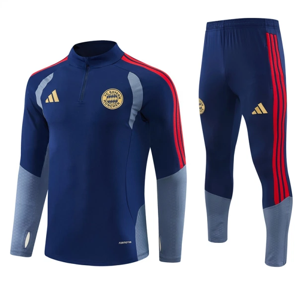 FC Bayern Munich Sweat d'Entraînement Homme 2026-27 Quart-Zip Bleue FC Bayern Munich Sweat d'Entraînement Homme 2026-27 Quart-Zip Bleue