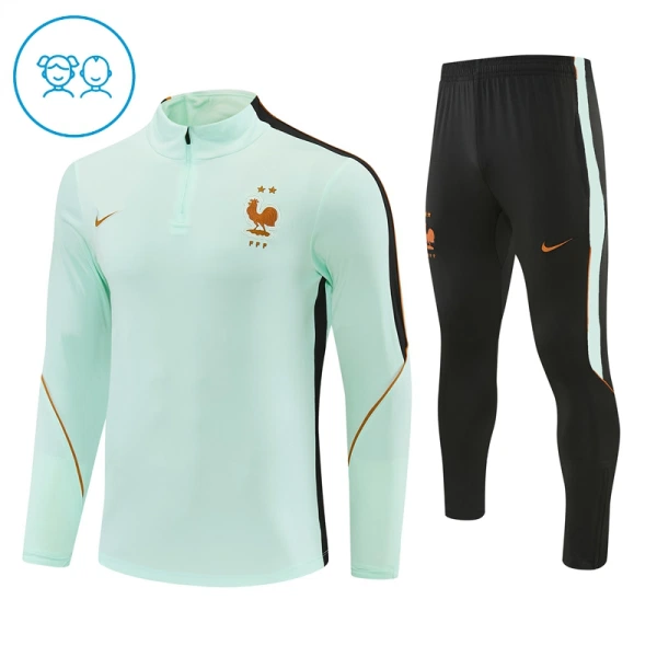 France Sweat d'Entraînement Enfant 2026-27 Quart-Zip Blanche France Sweat d'Entraînement Enfant 2026-27 Quart-Zip Blanche
