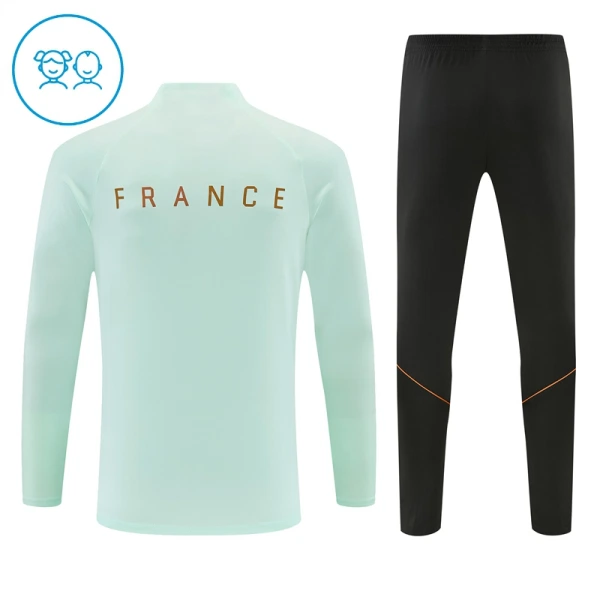 France Sweat d'Entraînement Enfant 2026-27 Quart-Zip Blanche