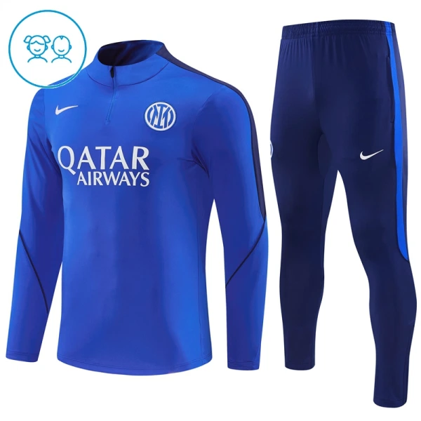 Inter Milan Sweat d'Entraînement Enfant 2026-27 Quart-Zip Bleue Inter Milan Sweat d'Entraînement Enfant 2026-27 Quart-Zip Bleue