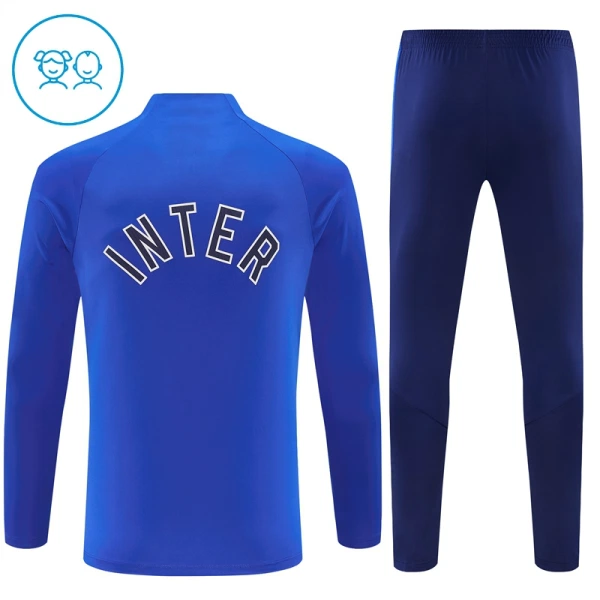 Inter Milan Sweat d'Entraînement Enfant 2026-27 Quart-Zip Bleue