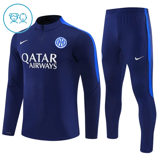 Inter Milan Sweat d'Entraînement Enfant 2026-27 Quart-Zip Bleue Inter Milan Sweat d'Entraînement Enfant 2026-27 Quart-Zip Bleue