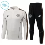 Manchester City Sweat d'Entraînement Enfant 2026-27 Quart-Zip Gris