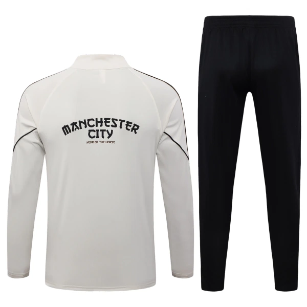 Manchester City Sweat d'Entraînement Homme 2026-27 Quart-Zip Gris