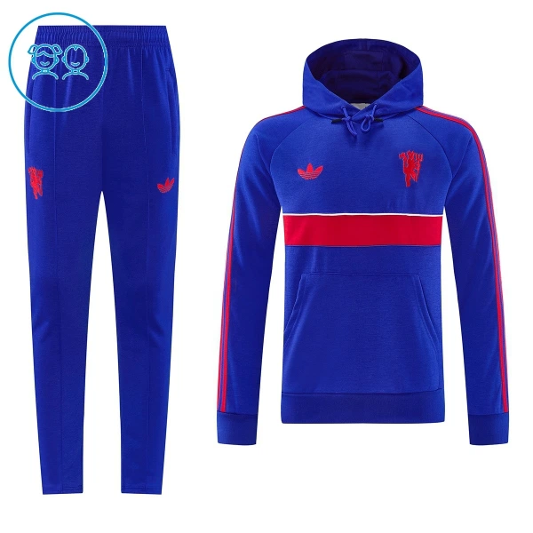 Manchester United Hoodie Sweat d'Entraînement Enfant 2026-27 Bleue Manchester United Hoodie Sweat d'Entraînement Enfant 2026-27 Bleue