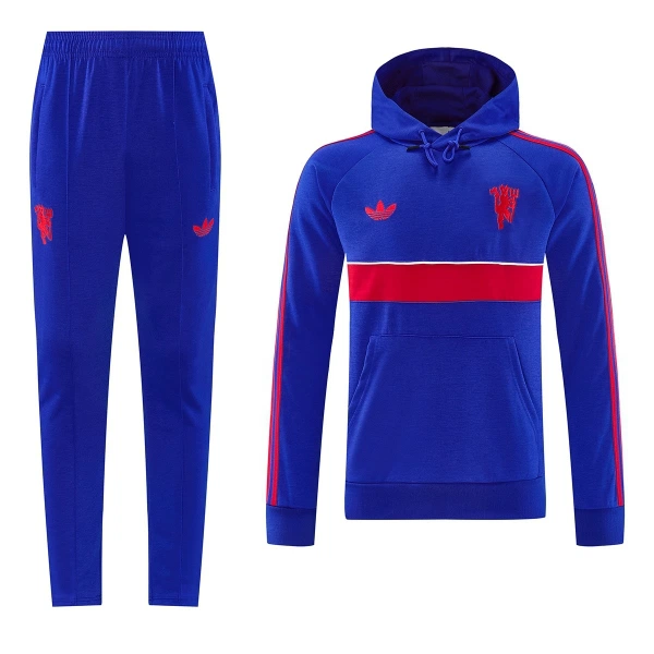 Manchester United Hoodie Sweat d'Entraînement Homme 2026-27 Bleue Manchester United Hoodie Sweat d'Entraînement Homme 2026-27 Bleue